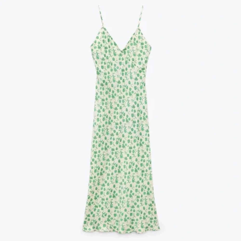 Zara Mint Green Floral Maxi Dress